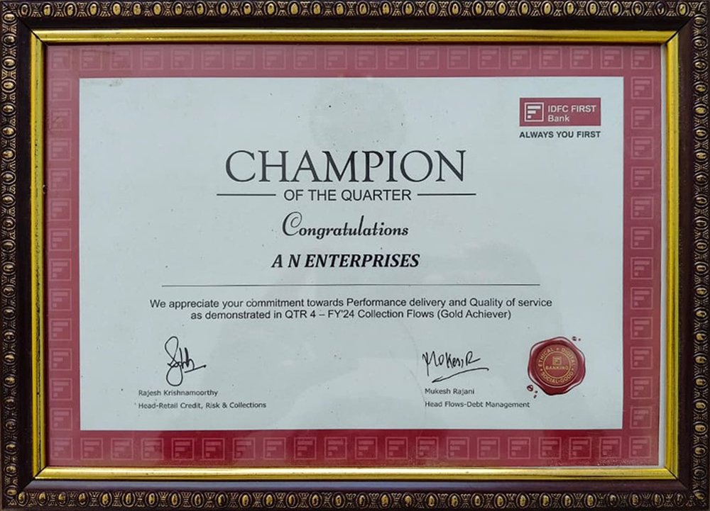IDFC First Bank — Champion Award for 1st Quarter of FY'18