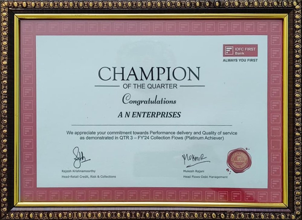 IDFC First Bank — Champion Award for 3rd Quarter of FY'23