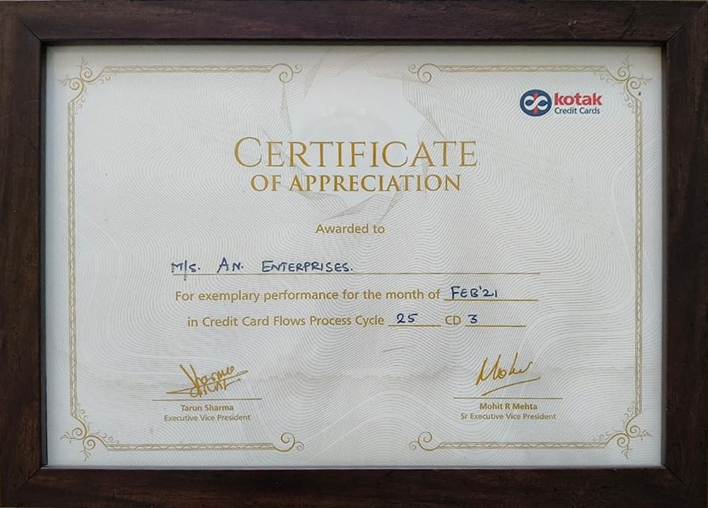 Kotak Credit Cards — Cycle 25 CD 3 Feb'21